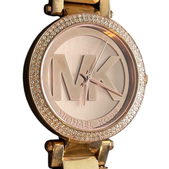 Women's Parker Rose Gold-Tone Stainless Steel Bracelet Watch 39mm MK5865 - Picture 7 of 11